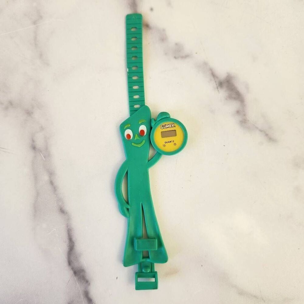 Vintage '80s Gumby green kids watch